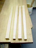 Legs made to same dimensions and taper as the desk.