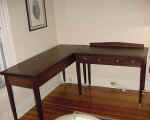 In the home and with the desk.
