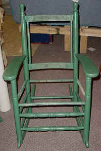 Splint rocker painted, first coat.