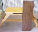 This dogleg organ bench is made of oak.